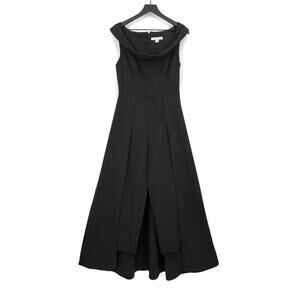NWT KAY UNGER Anais Jumpsuit w/Train Black 6